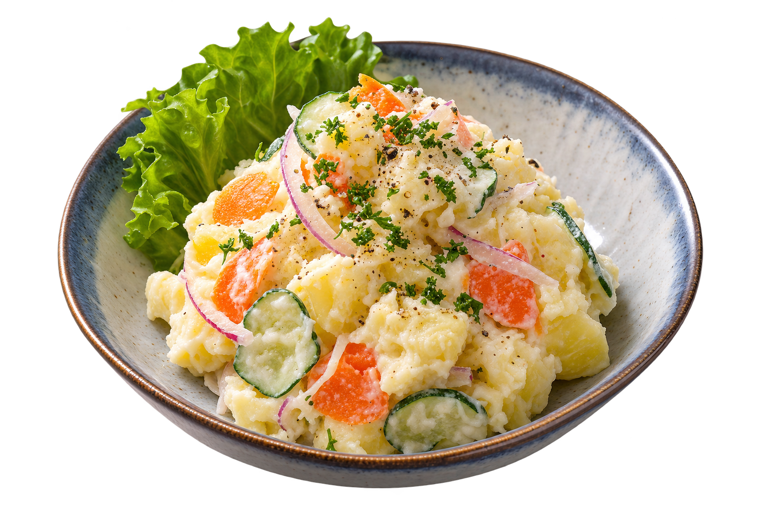 Poteto Sarada — Japanischer Kartoffelsalat mit Gurke, Karotte und leichter Joghurt-Mayonnaise
